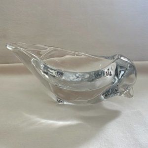 Vintage Art Vannes France Crystal Bird Bowl